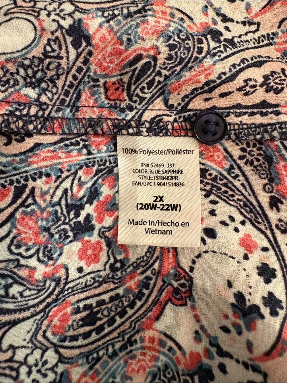 Terra & Sky Pink Paisley Button-Up Tunic - Picture 5 of 6